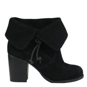 Splendid Womens Black Suede Leather Larchmonte Tie Ankle Boots Bootie Size 7.5 M